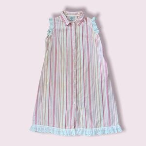 Vintage button down nightgown with ruffle trim